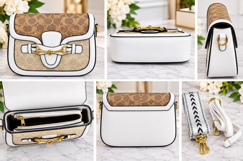 White brown monogram - brown, crossbody