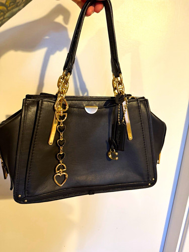 Coach black leather satchel - leather,