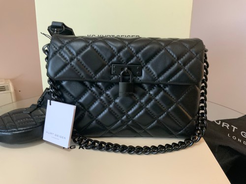 Ladies leather black - , quilted