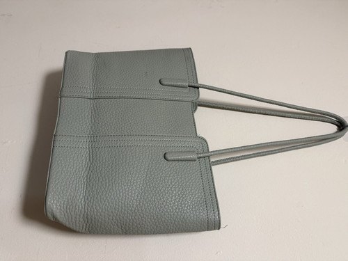 Grey pebbled faux - pebbled, leather
