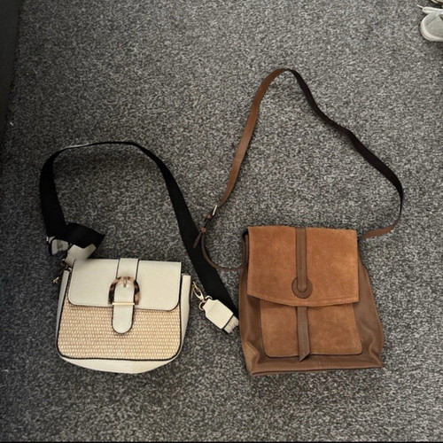 Brown leather suede - brown, &