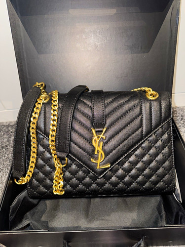 Black quilted leather shoulder