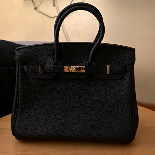 Black pebbled leather satchel - leather,