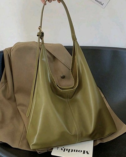 Khaki grenn shoulder bag - khaki, with
