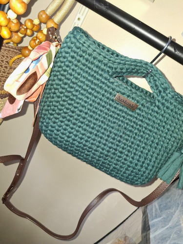 Handmade green crocheted - green,