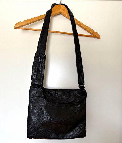 Women black leather - black,