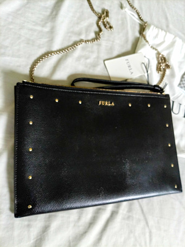 Furla janine black leather - black,