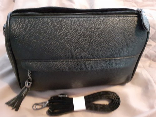 Black leather bag with - black,