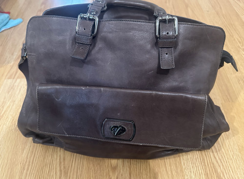 Reiss brown leather satchel - reiss,