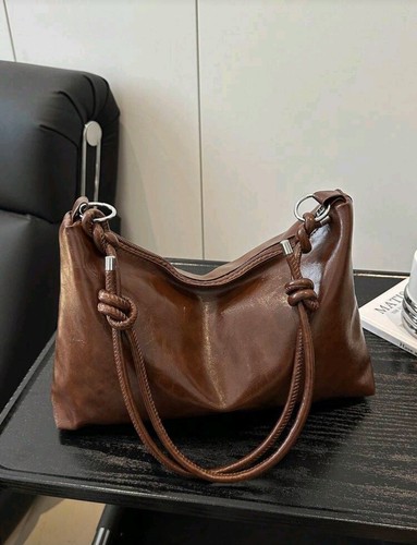 Brown faux leather - brown,