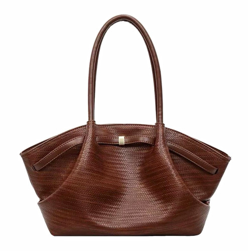 Brown faux leather medium size - brown,