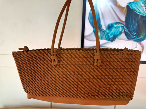 Brown woven faux - brown,