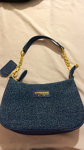 Shein blue denim leather small - shein,