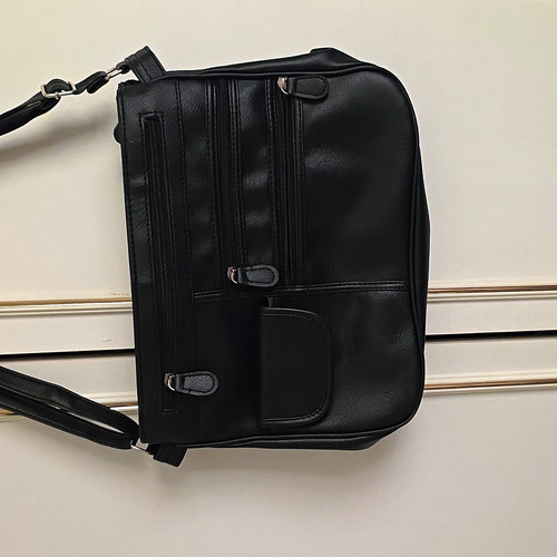 Black faux leather - faux,