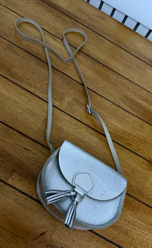 Silver metallic real leather - silver,