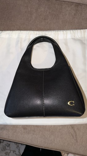 Coach black leather shoulder - black,