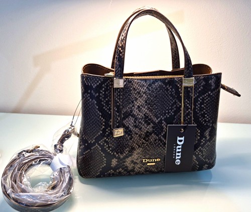 Dune black grey snake skin - black/grey,
