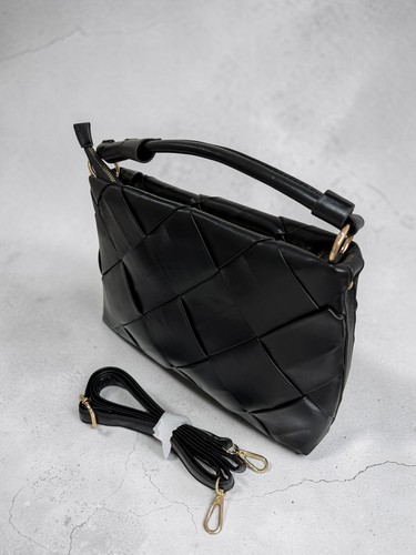 Black woven leather - woven,