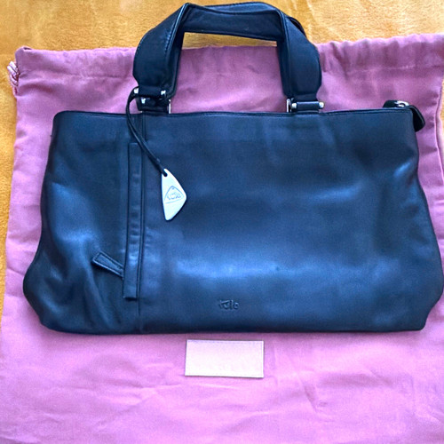 Tula black leather large tote - tula,