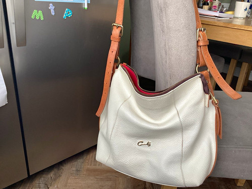 Cream pebbled leather - pebbled,