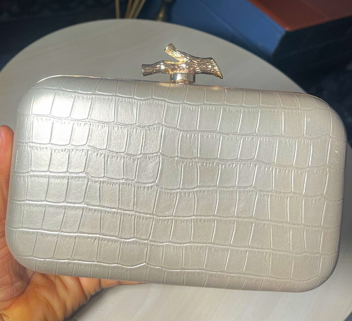 Moschino white croc embossed - white,