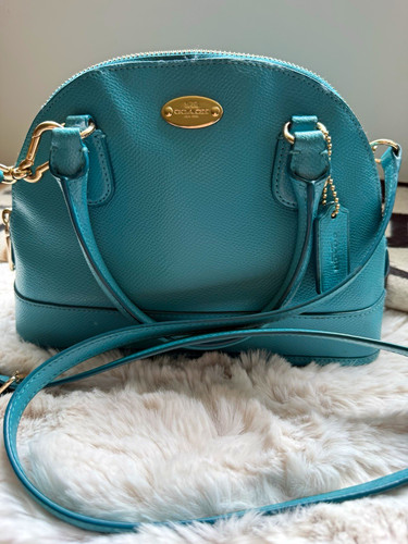 Coach blue pebbled - pebbled, leather