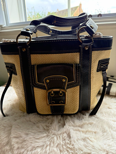 Coach beige black canvas - coach, beige/black