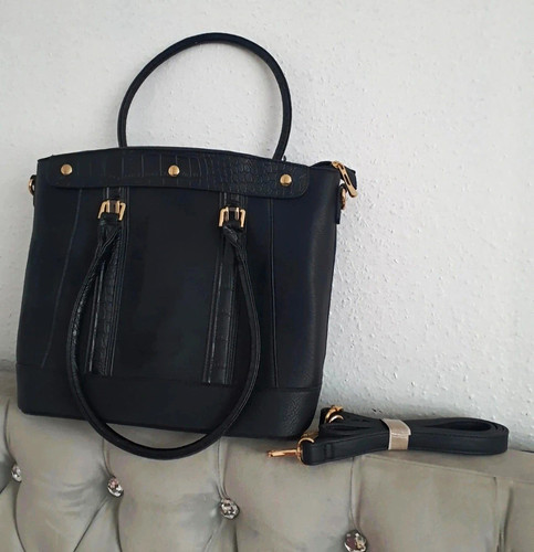 Moda black faux leather tote - moda,