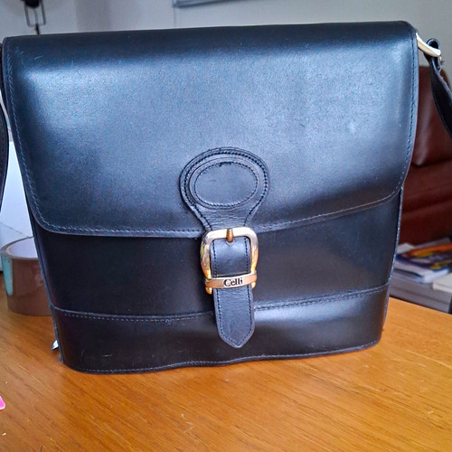 Celli black leather shoulder - black,