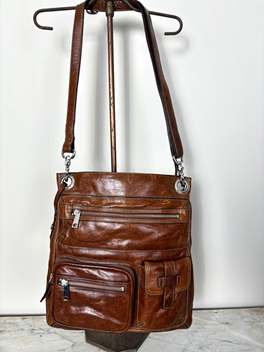 Brown genuine leather - brown, shoulder