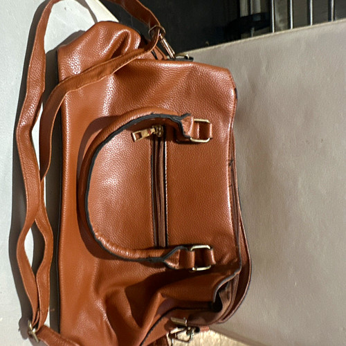 Brown pebbled faux leather - pebbled,